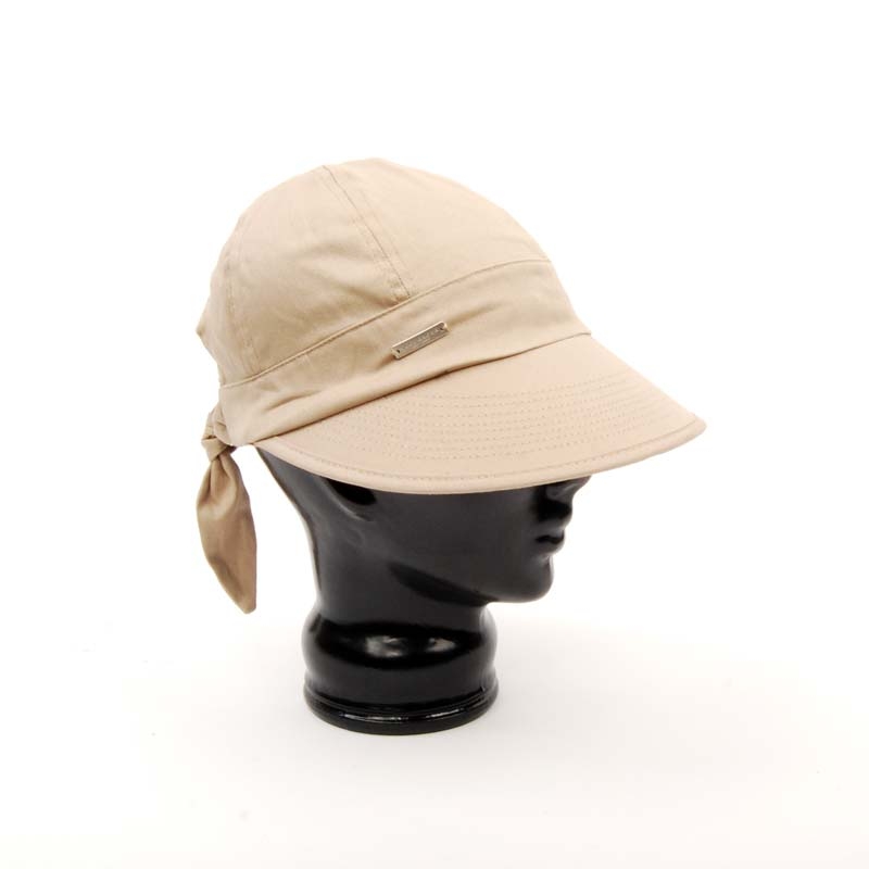 Gorra visera beige, señora, algodón, verano.