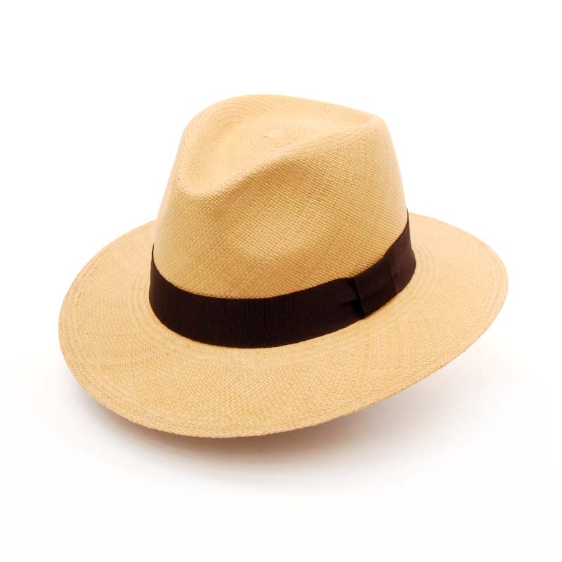 Sombrero Panamá, paja natural color tostado.