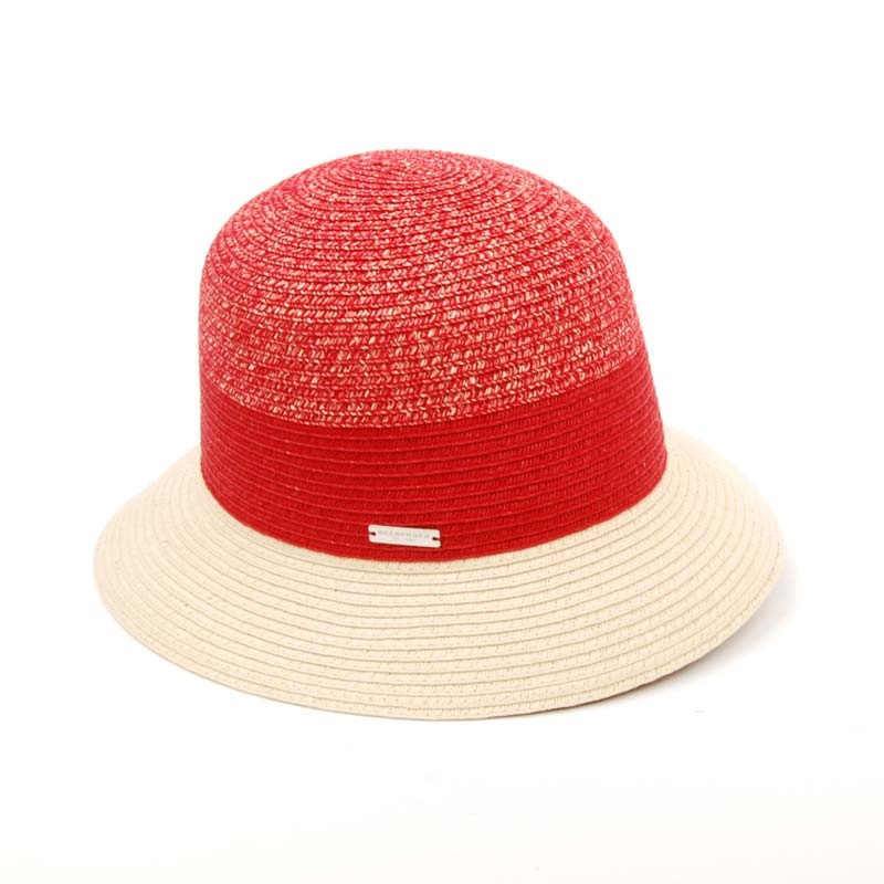 SOMBRERO CLOCHÉ, FLEXIBLE, BEIGE, ROJO Y GRANATE.