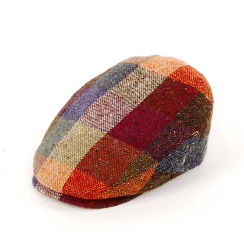 Gorra visera lana TWEED, cuadros colores