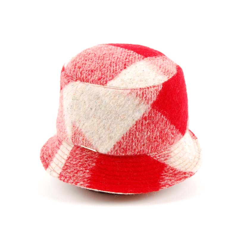 Sombrero Bucket Hat en rojo y beige