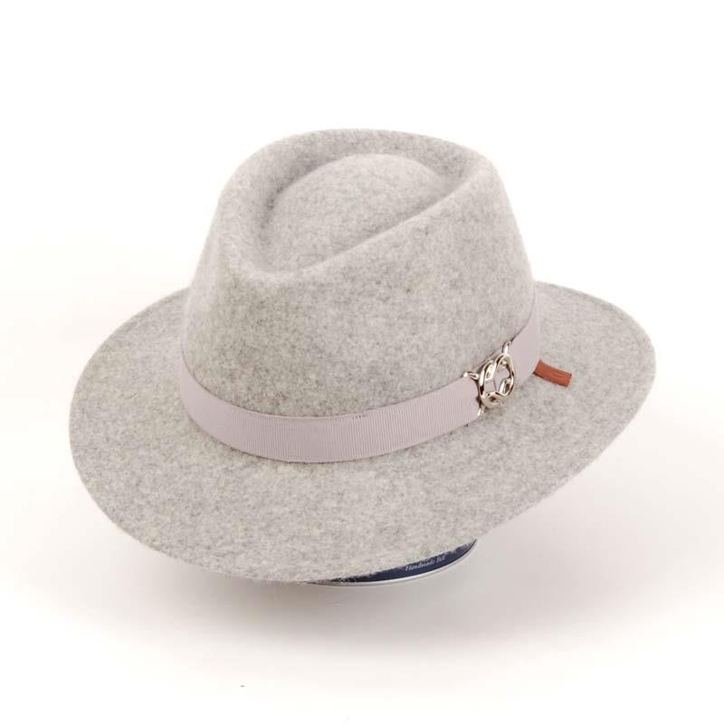 Sombrero vestir tipo borsalino para mujer de invierno.