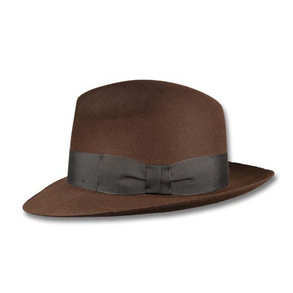 SOMBRERO PLUMA MARRÓN CLASICO
