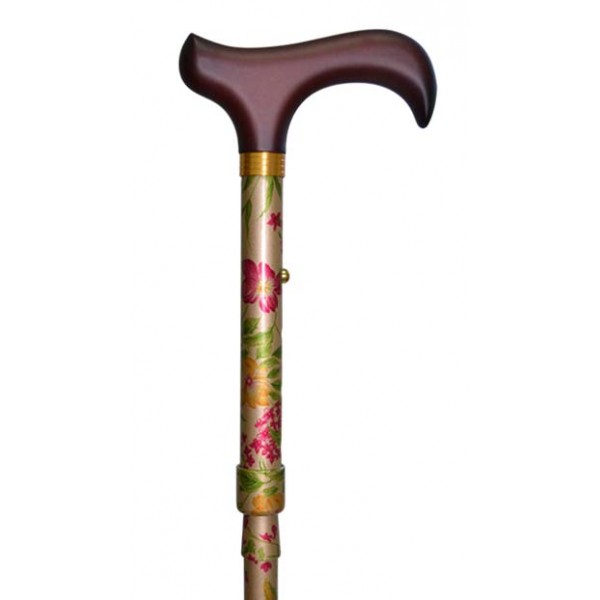 Bastón plegable puño madera mujer