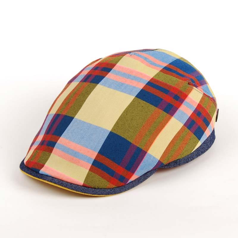 Gorra Visera de Verano con Diseño de Cuadros Multicolor y Protección Solar +40UPF